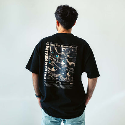 JJK Prison Realm Black T-shirt, back medium frame